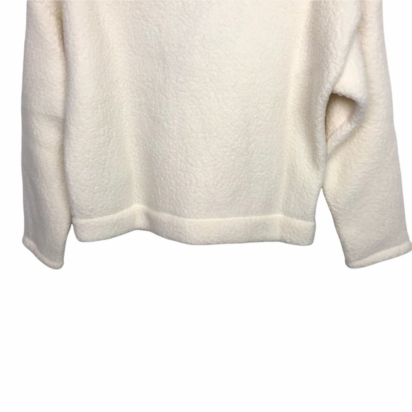 J Crew Ivory Crop Half Zip Polartec Fleece Pullover Sweater NWT Small - Picture 7 of 10
